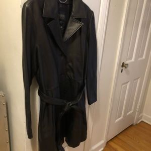 Wilson black leather coat size XL